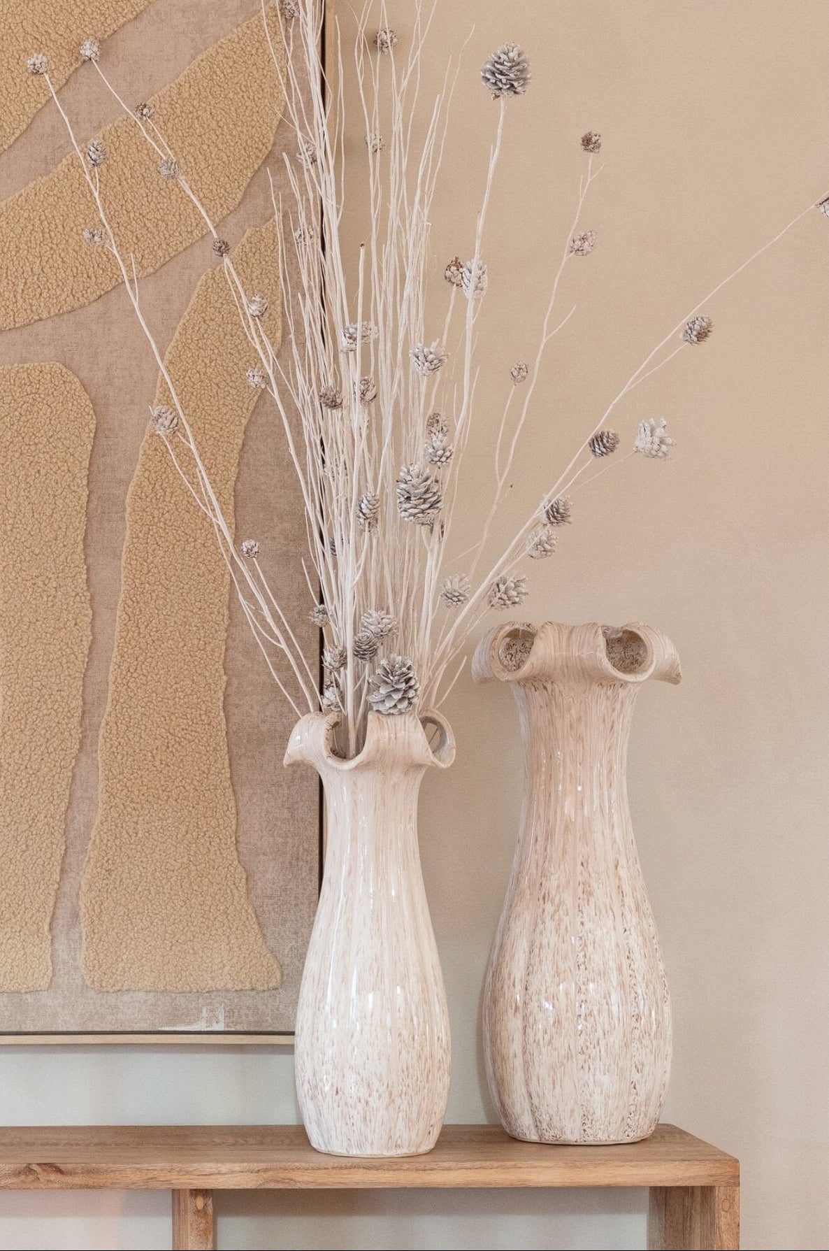Vaso in Ceramica Smaltata Beige Small J-Line