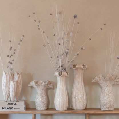Vaso in Ceramica Smaltata Beige Small J-Line