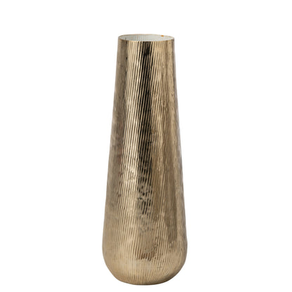 Vaso a Righe in Alluminio Oro/Bianco Large J-Line