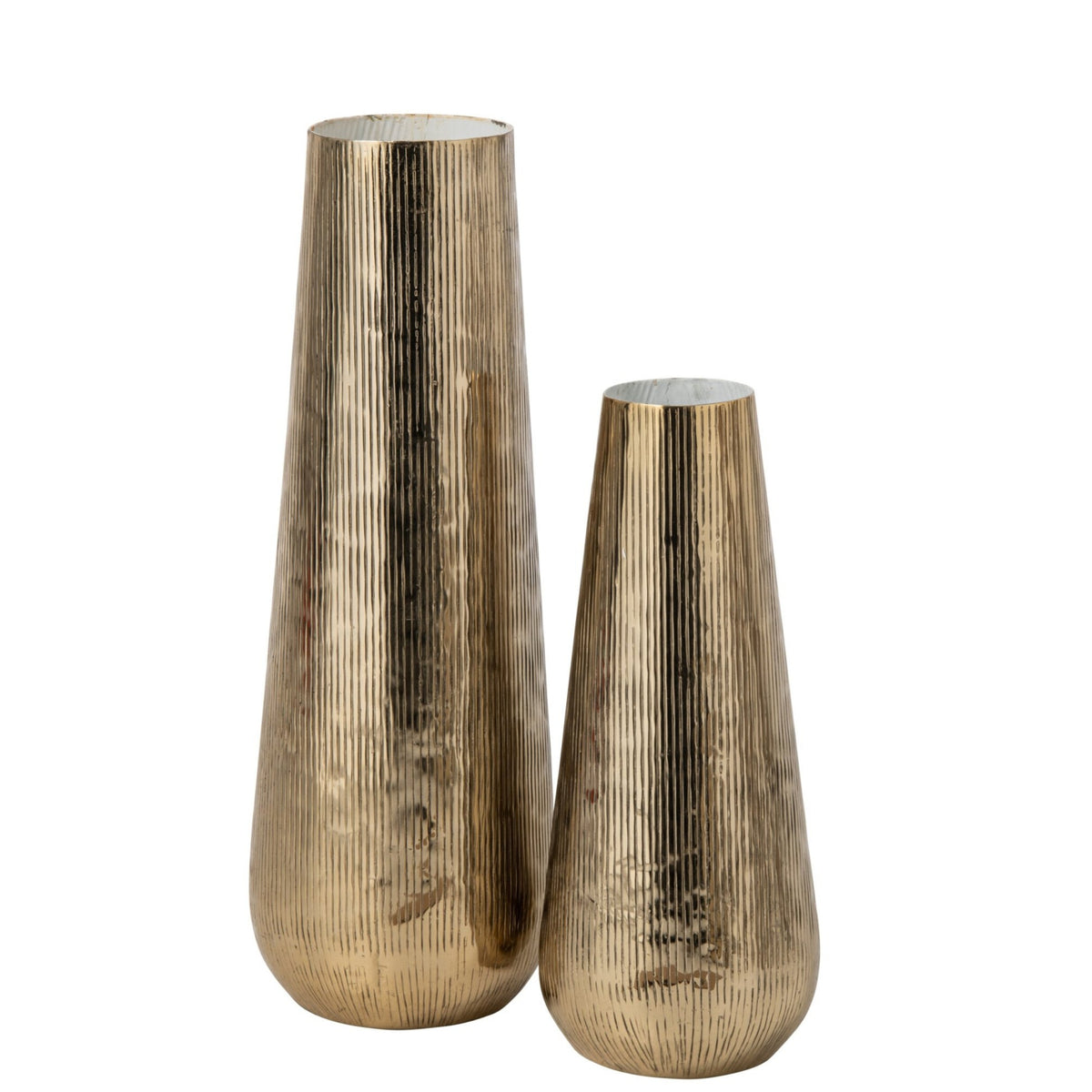 Vaso a Righe in Alluminio Oro/Bianco Large J-Line