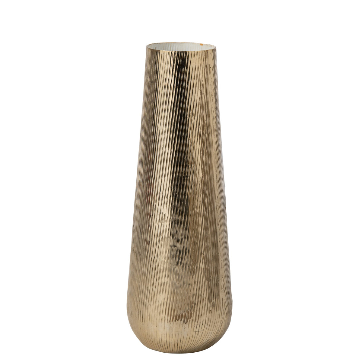 Vaso a Righe in Alluminio Oro/Bianco Large J-Line