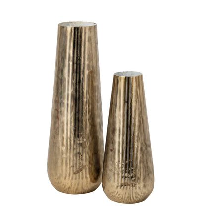 Vaso a Righe in Alluminio Oro/Bianco Piccolo J-Line