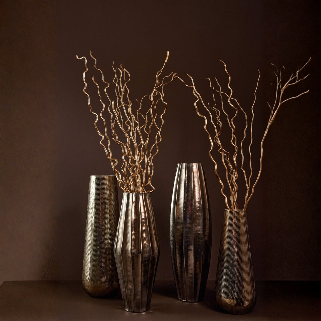 Vaso a Righe in Alluminio Oro/Bianco Piccolo J-Line