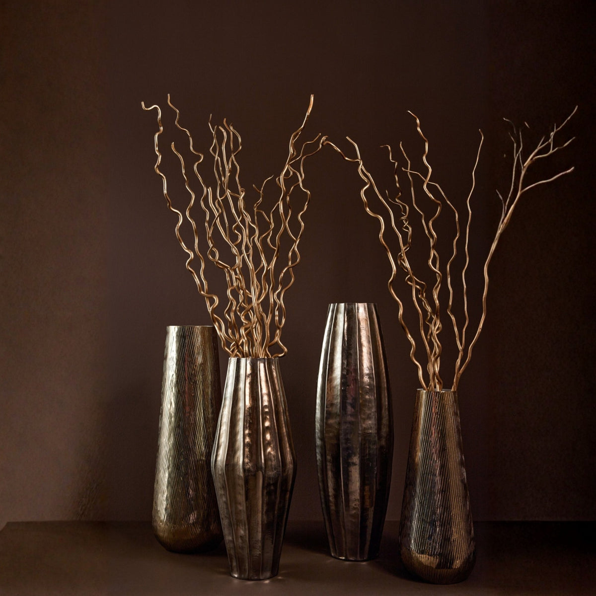 Vaso a Righe in Alluminio Oro/Bianco Piccolo J-Line