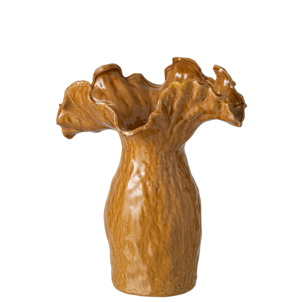 Vaso in ceramica giallo senape grande J-Line