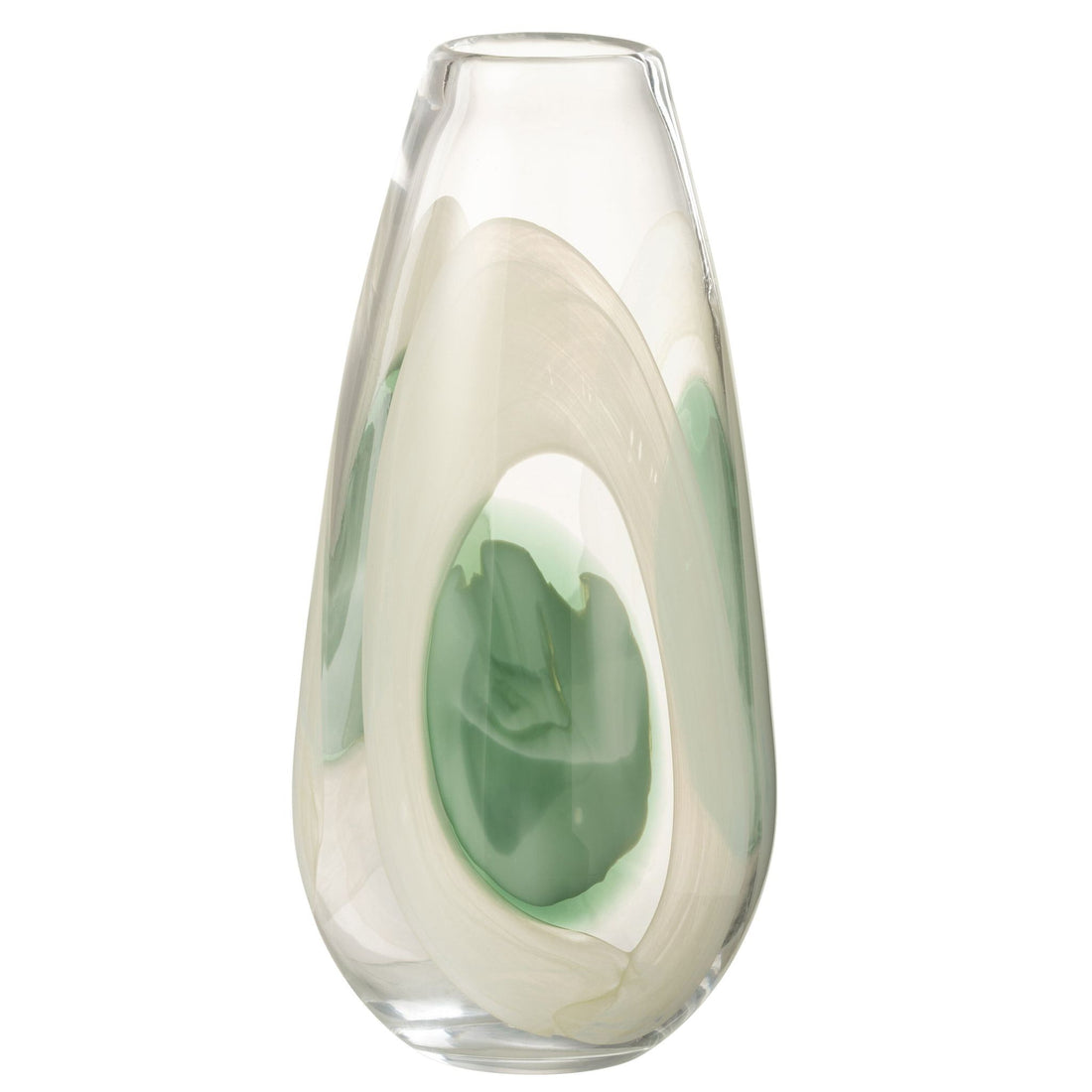 Vaas Livy Glas Groen/Wit/Transparant Large Ø17,5xH37cm J-Line