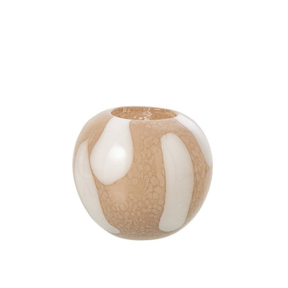 Vaas Stippen Glas Lichtbeige/Wit Small J-Line