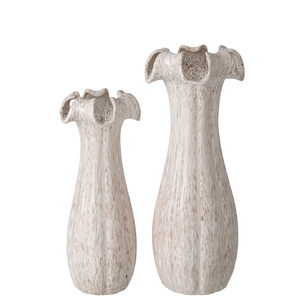 Vaso in Ceramica Smaltata Beige Large J-Line