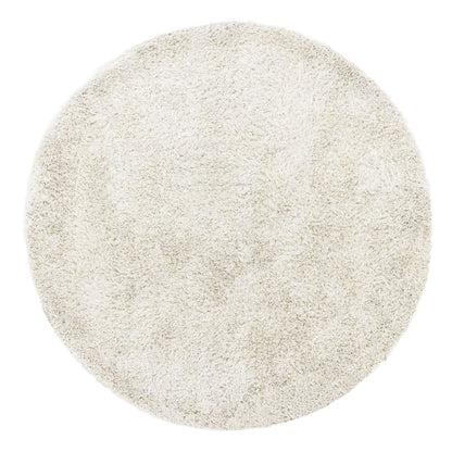Rond vloerkleed Crown van MUST Living in ivoorkleurig polyester met een doorsnede van 150 cm