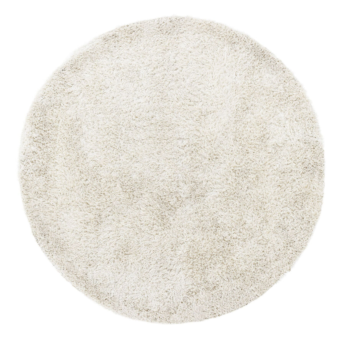 Rond vloerkleed Crown van MUST Living in ivoorkleurig polyester met een doorsnede van 200 cm