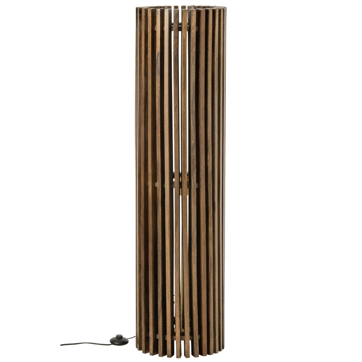 Lampada da terra scanalata in legno di mango marrone scuro J-Line