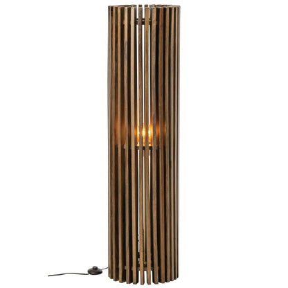 Lampada da terra scanalata in legno di mango marrone scuro J-Line