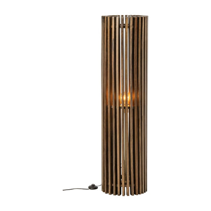 Lampada da terra scanalata in legno di mango marrone scuro J-Line