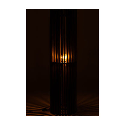 Lampada da terra scanalata in legno di mango marrone scuro J-Line