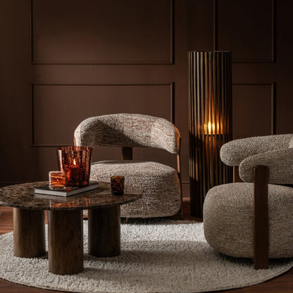 Lampada da terra scanalata in legno di mango marrone scuro J-Line