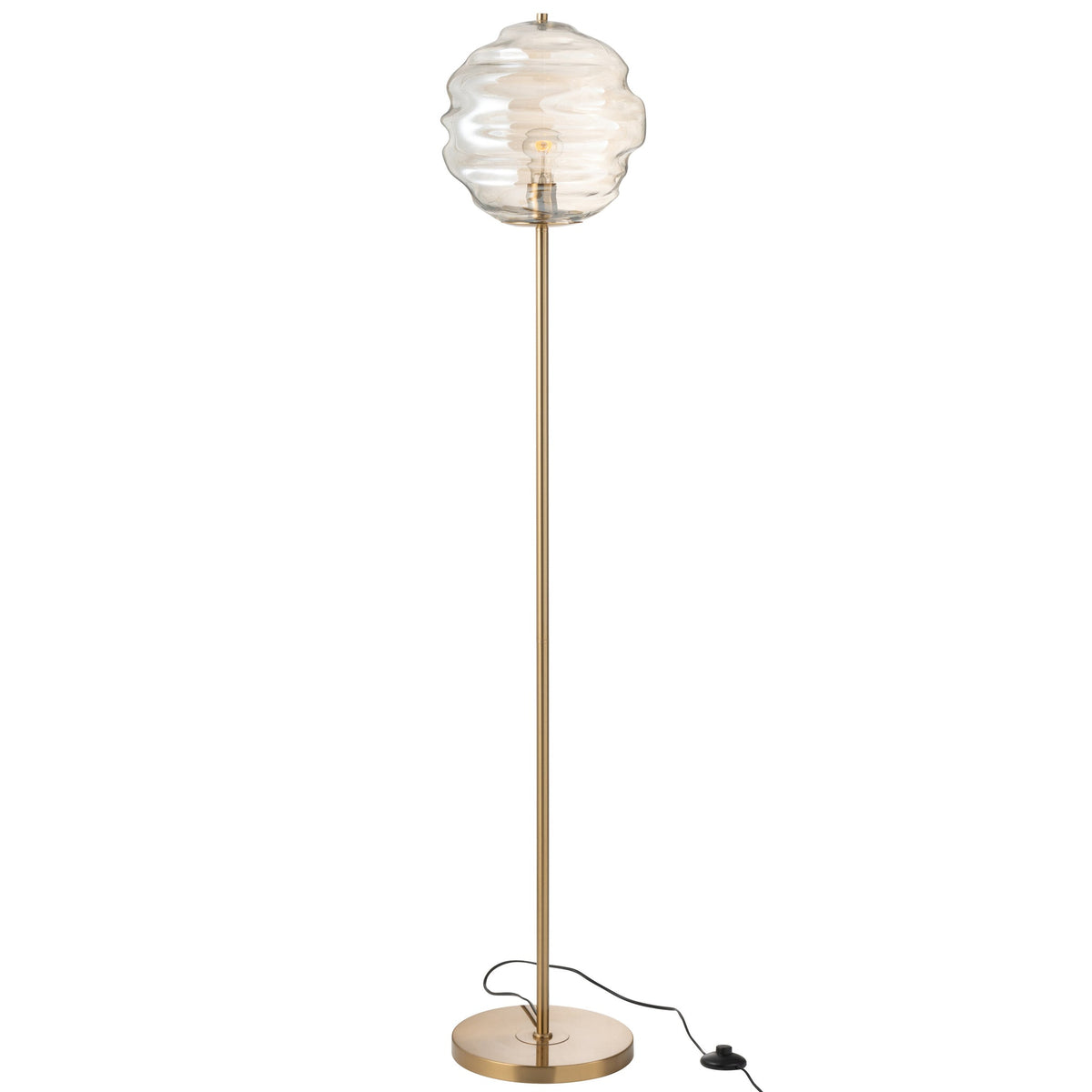 Lampada da terra in vetro Luce Cognac H156 cm J-Line