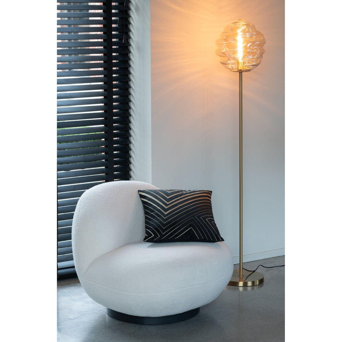 Lampada da terra in vetro Luce Cognac H156 cm J-Line