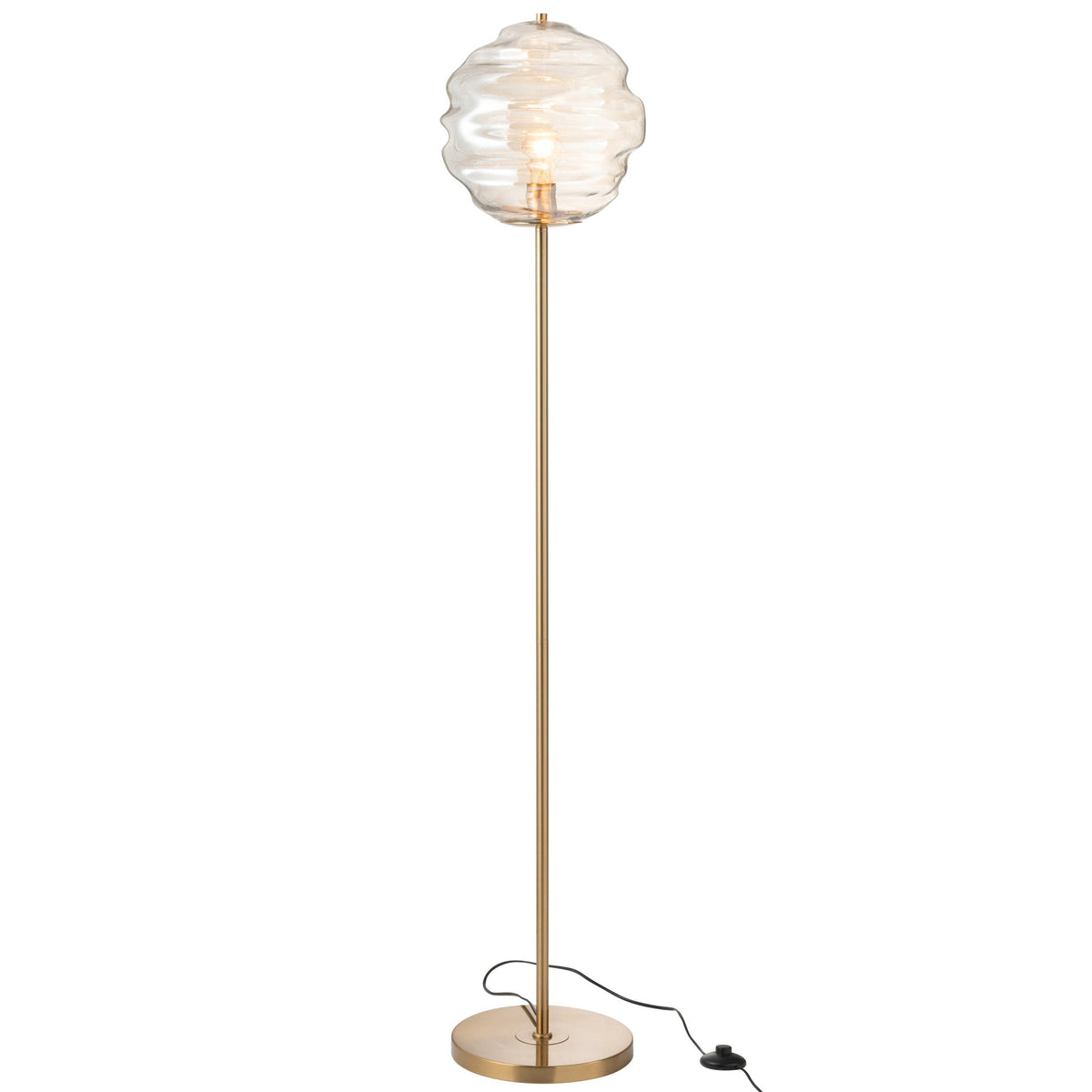 Lampada da terra in vetro Luce Cognac H156 cm J-Line