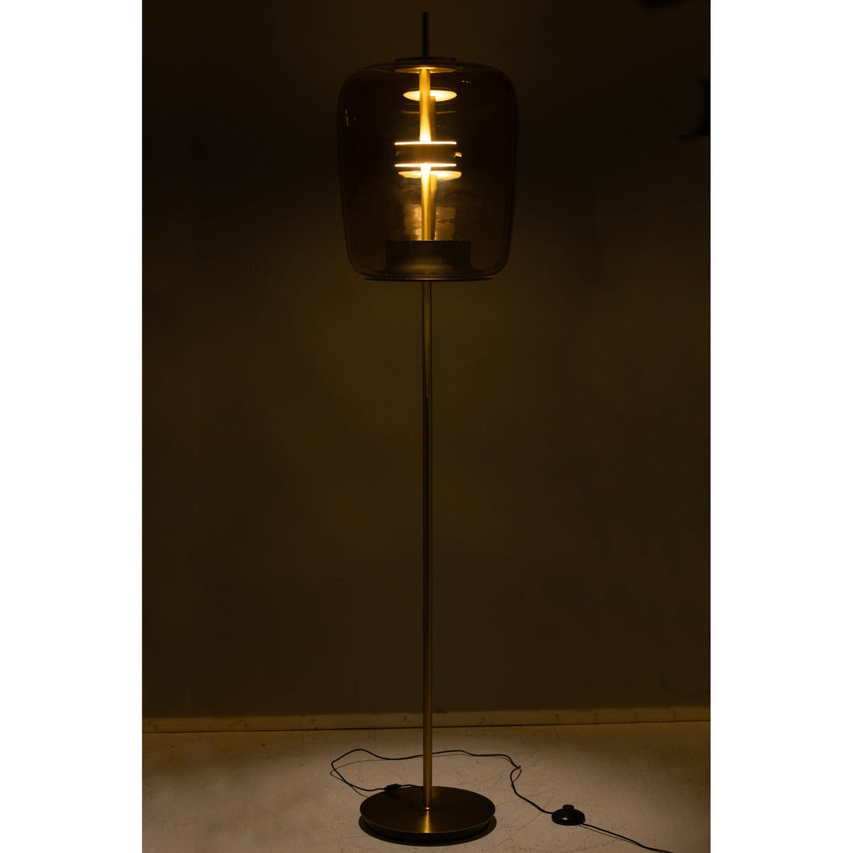 Lampada da terra Led Vetro Marrone H 168cm J-Line
