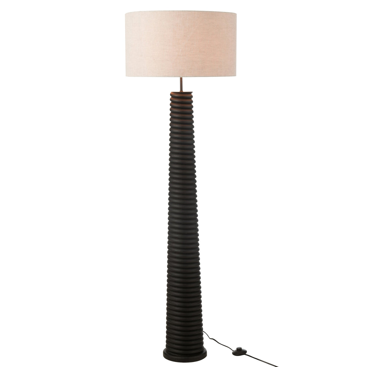 Lampada da terra con vite Ailanthus in legno nero/grigio H160 cm J-Line
