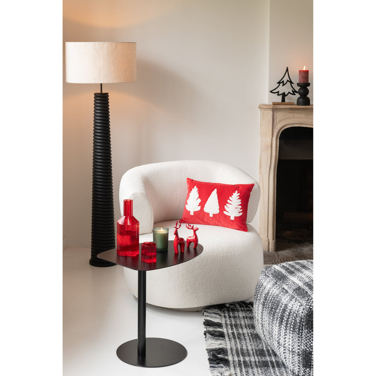 Lampada da terra con vite Ailanthus in legno nero/grigio H160 cm J-Line