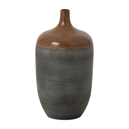 Vaso da terra Bottiglia Ceramica Caramello/Blu Grigio Small J-Line