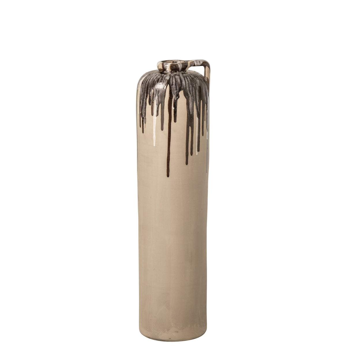 Vaso da terra in ceramica beige/marrone medio J-Line