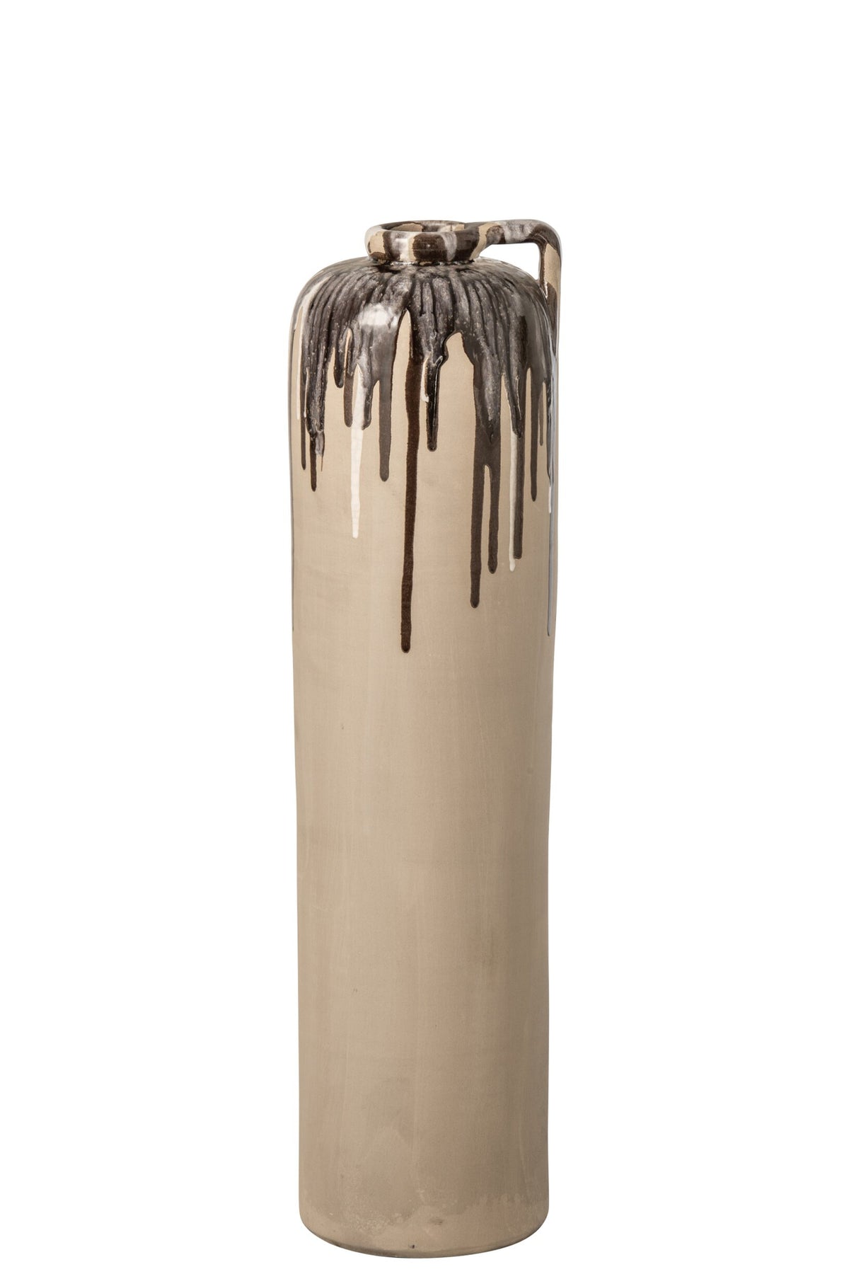 Vaso da terra in ceramica beige/marrone medio J-Line