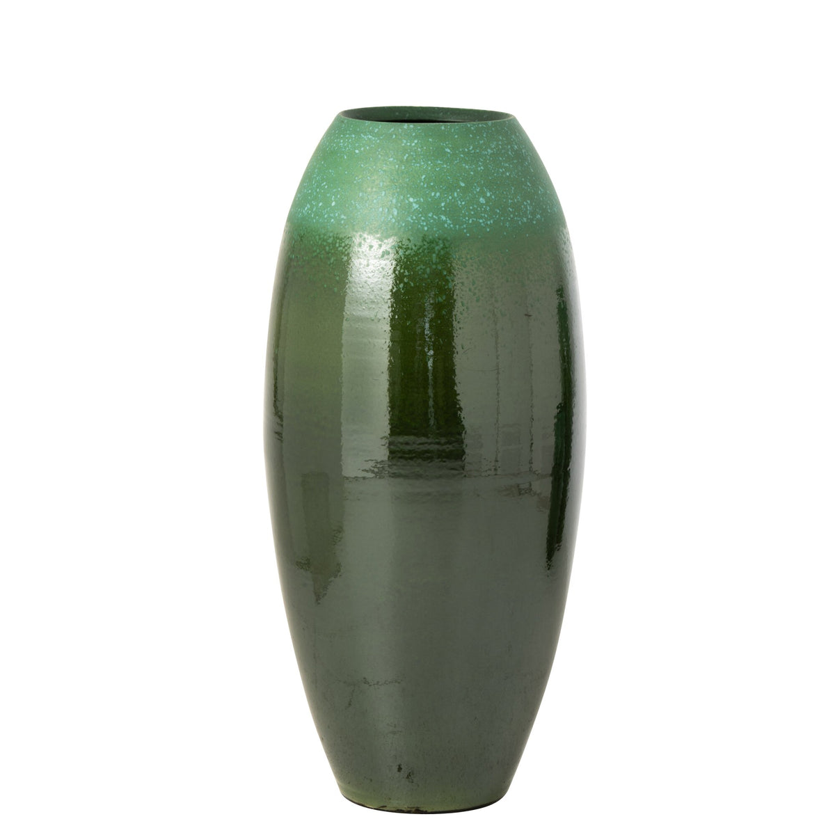 Vaso da Terra Ceramica Verde Scuro/Turchese Large J-Line
