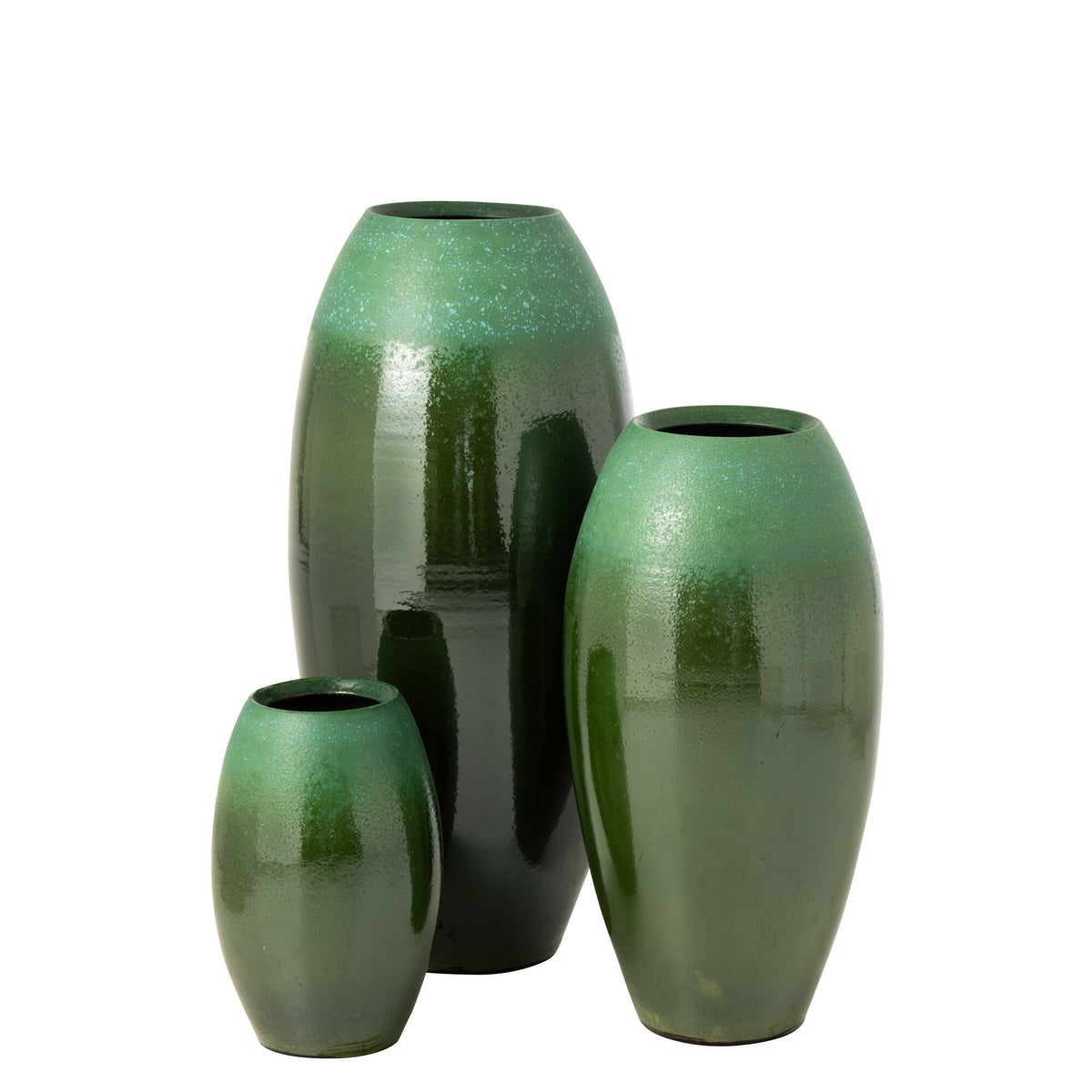 Vaso da Terra Ceramica Verde Scuro/Turchese Large J-Line