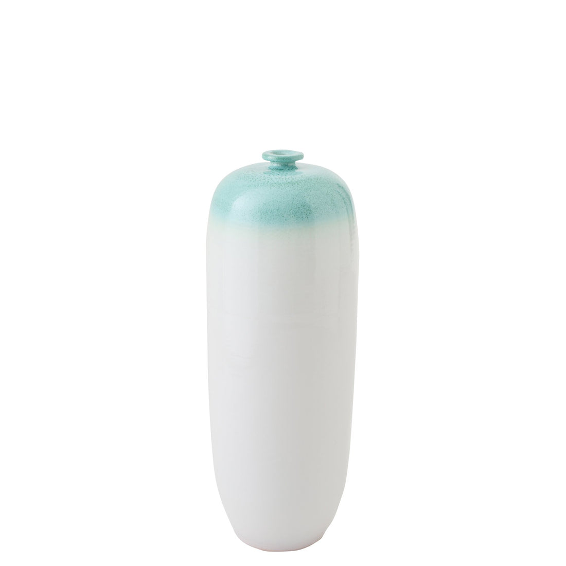 Vaso da terra in ceramica verde menta/bianco, medio, J-Line