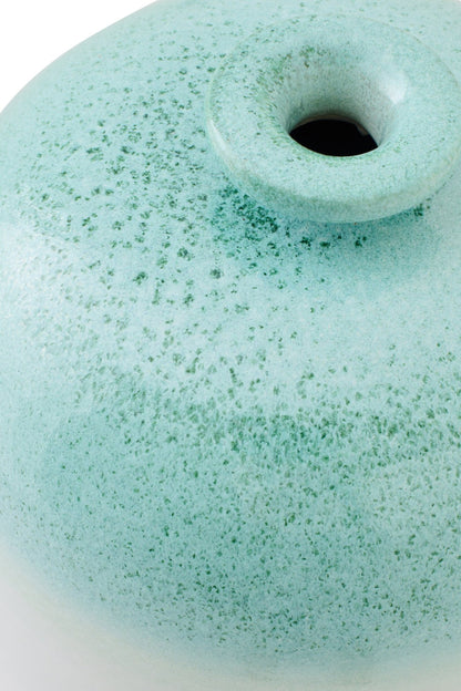 Vaso da terra in ceramica verde menta/bianco, medio, J-Line