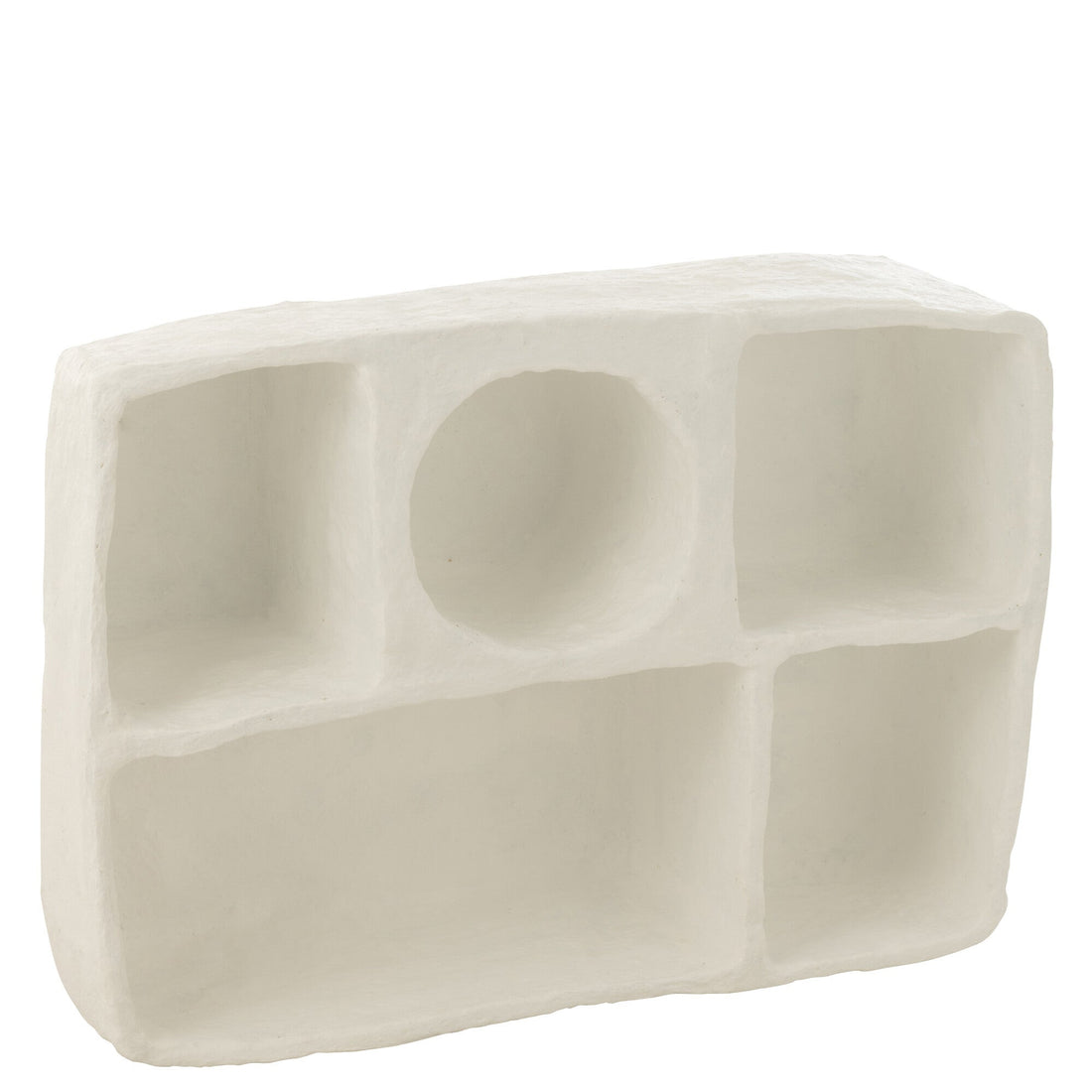 Wandrek Flint Papier Mache Wit Large - Wanddecoratie - J-Line - livinglovely.nl
