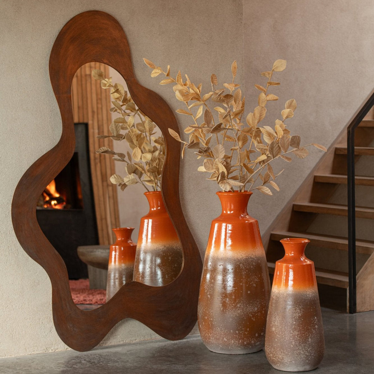 Specchio da parete in ferro bronzato J-Line