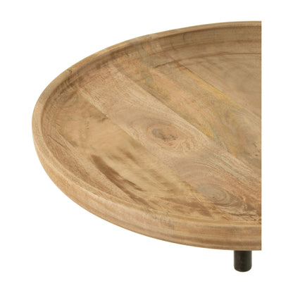 Tavolo da parete rotondo in legno di mango tornito/metallo naturale J-Line