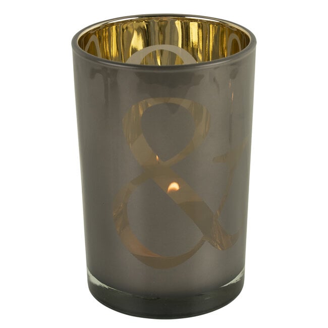 Windlicht &amp; Taupe 18cm - Windlicht - Mars &amp; More - livinglovely.nl