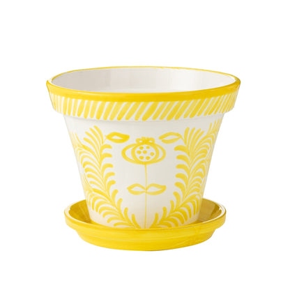 Vaso XL Granada Righe Giallo/Bianco Ceramica J-Line