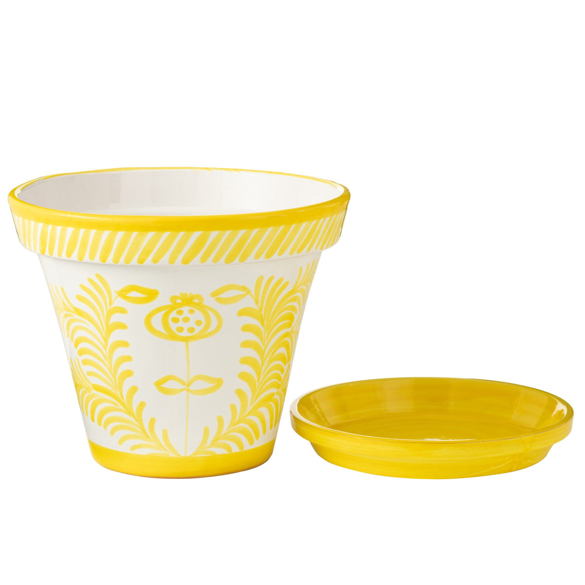 Vaso XL Granada Righe Giallo/Bianco Ceramica J-Line