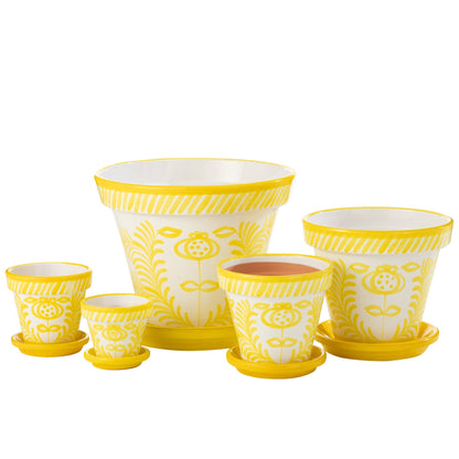 Vaso XL Granada Righe Giallo/Bianco Ceramica J-Line