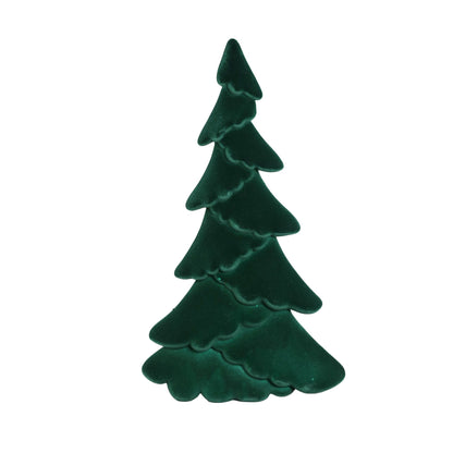Yule Kerstboom Ovaal Donkergroen Large van PTMD, plat boombeeld met golvende takken in donkergroen fluweel