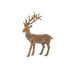 Yule Rendier Beeld Beige van PTMD, staand rendier met groot gewei in beige fluweel op witte achtergrond