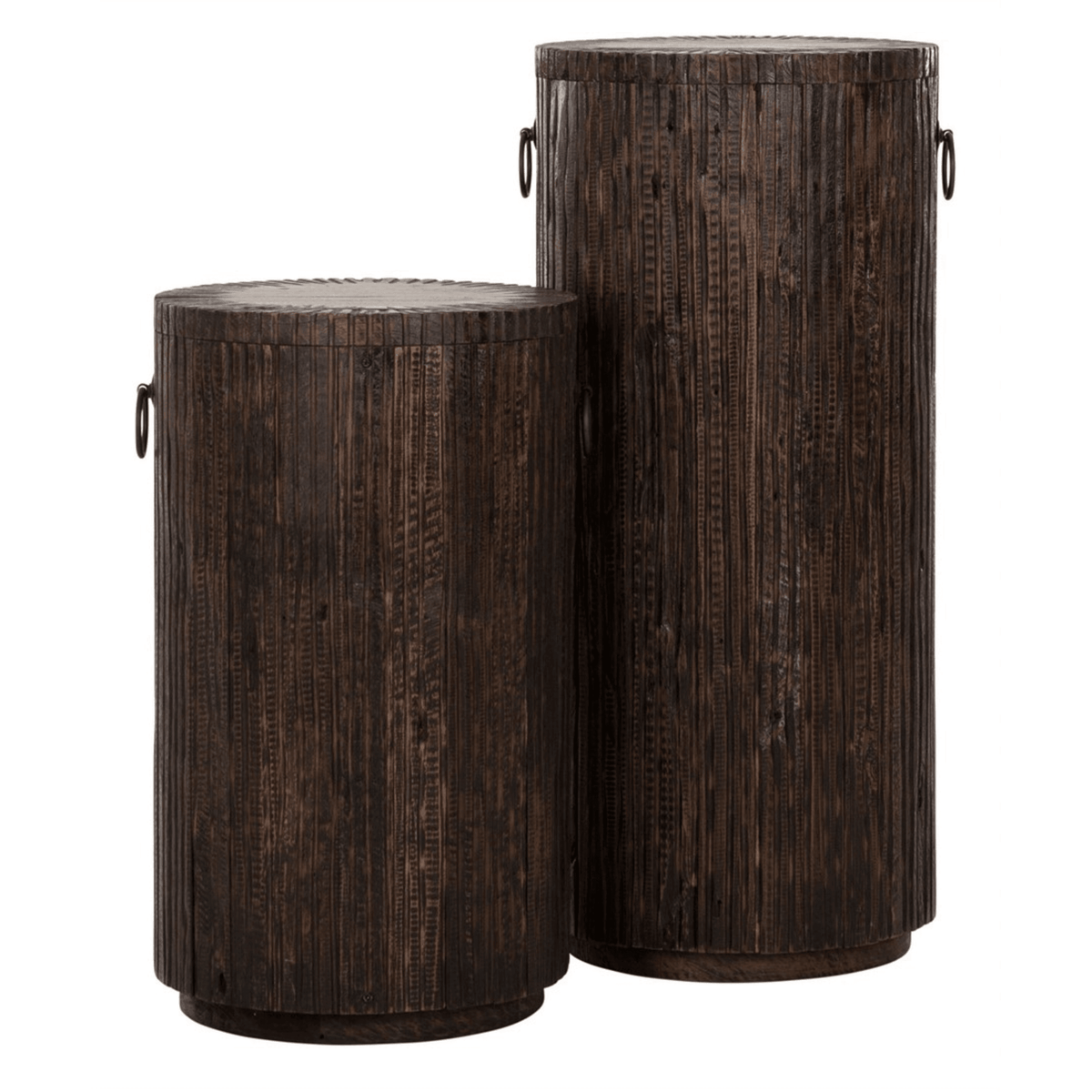 Zwarte zuil Stripe Large teakwortel zijaanzicht MUST Living