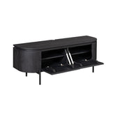Zwevend TV-meubel Excellent Zwart 120cm van Starfurn met geopende klepdeuren en legplank